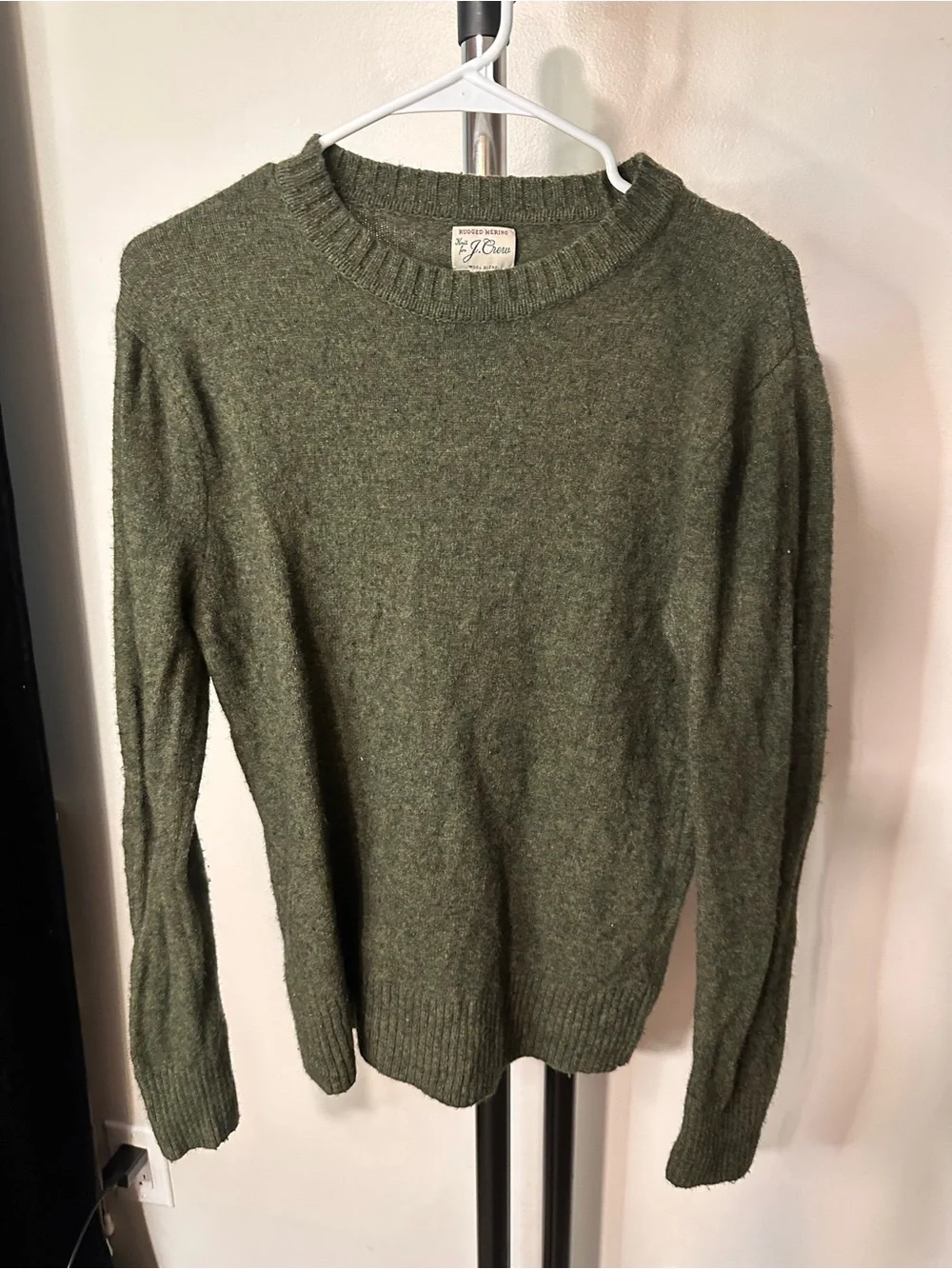 J. Crew Men's Olive Green Crewneck Sweater